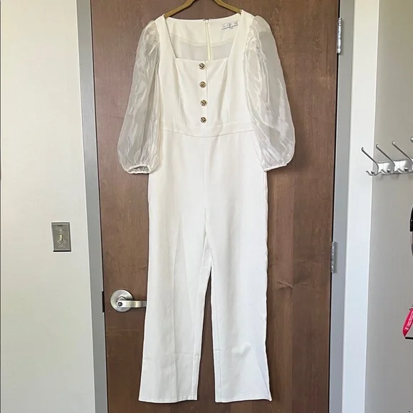 🤍 Endless Rose Organza Sleeve Jumpsuit – Size L | NWOT🤍 - Picture 4 of 13